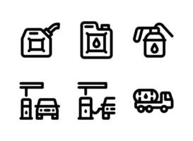 Simple Set of Oil and Gas Line Icons vector