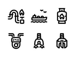 Simple Set of Oil and Gas Line Icons vector