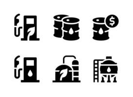 Simple Set of Oil and Gas Solid Icons vector