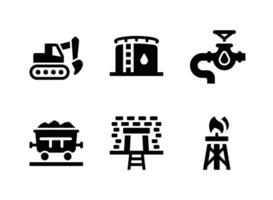 Simple Set of Oil and Gas Solid Icons vector