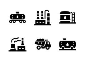 Simple Set of Oil and Gas Solid Icons vector