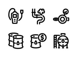 Simple Set of Oil and Gas Line Icons vector