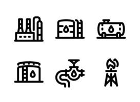 Simple Set of Oil and Gas Line Icons vector