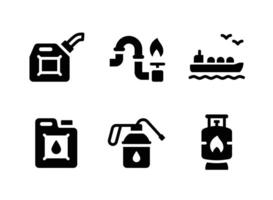 Simple Set of Oil and Gas Solid Icons vector