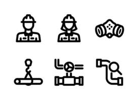 Simple Set of Oil and Gas Line Icons vector