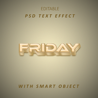 texto 3d viernes con inteligente objetos psd