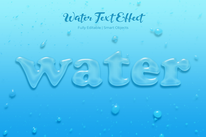 Water Text Style Effect Mockup Template psd