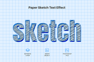 Sketch Text Style Effect Mockup Template psd