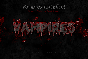 Vampiros texto estilo efeito brincar modelo psd