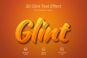 Glint Text Style Effect Mockup Template psd