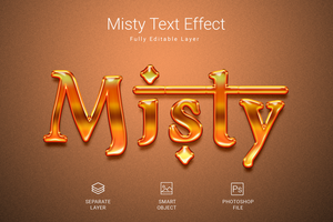 Misty Text Style Effect Mockup Template psd
