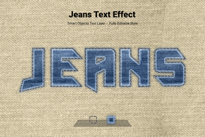 jeans texte style effet maquette modèle psd