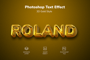 Roland texte style effet maquette modèle psd