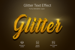 glitter text stil effekt attrapp mall psd