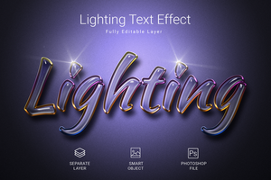 Lighting Text Style Effect Mockup Template psd