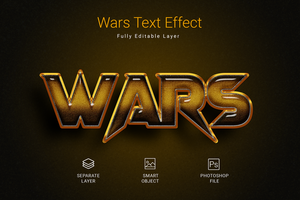 Wars Text Style Effect Mockup Template psd