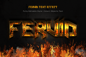 Feruid Text Style Effect Mockup Template psd