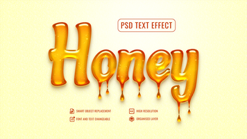 tropft Honig glänzend editierbar 3d Text bewirken psd