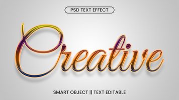 Créatif brillant 3d texte effet psd