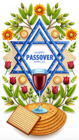 A colorful design of a wine glass happy passover psd