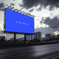 billboard on the side of a highway psd