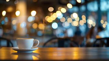 Blur coffee shop or cafe restaurant with abstract bokeh light image backgroundFor montage product display or design key visual layout, photo