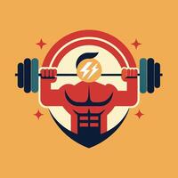 A man holds a barbell in his hands, showcasing strength and determination, A minimalist artwork inspired by the energy and motivation found in a gym vector