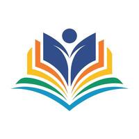Logo design featuring a book as a log, symbolizing a childrens book club, A clean and simple illustration of a book as a logo for a school vector