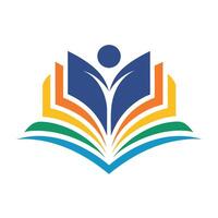 Logo design featuring a book as a log, symbolizing a childrens book club, A clean and simple illustration of a book as a logo for a school vector