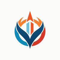 azul y naranja logo presentando un estrella símbolo en el centro, un limpiar y eterno diseño ese refleja el estratégico naturaleza de consultante vector