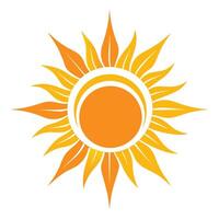 A yellow sun symbolizing vitality set against a plain white background, A minimalistic design of a sun symbolizing vitality and energy vector