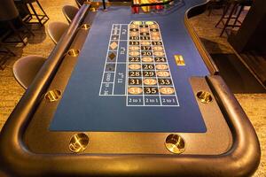 Casino gambling blackjack and slot machines waiting for gamblers and tourist to photo