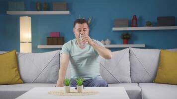 Man drinking water for healthy life. video