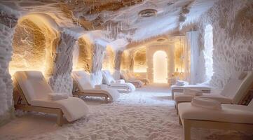 Salt therapy luxury rejuvenation spa with purified air photo