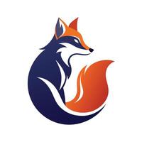 Sleek fox logo design showcased on a plain white backdrop, A minimalist logo featuring a sleek, stylized lion silhouette vector