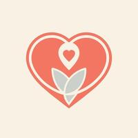 Heart shape enclosing a delicate flower symbolizing self care and love, A clean logo of a heart to represent self-care and self-love vector