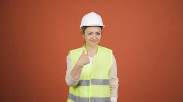 Engineer making a sign of confidence at the camera. video