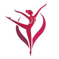 un minimalista y elegante emblema representando un danza escuelas logo con agraciado líneas y intrincado diseño, un elegante símbolo para un gimnasia equipo, minimalista sencillo moderno logo diseño vector