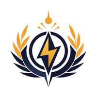 A logo featuring a lightning bolt centered in the design, symbolizing energy and power, An elegant design that conveys the power of strategic thinking vector