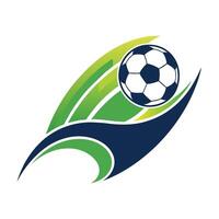 A soccer ball with green leaves attached, creating a unique and eye-catching design, An abstract interpretation of a soccer ball rolling across a field vector