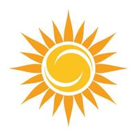 A yellow sun logo representing vitality on a white background, A minimalistic design of a sun symbolizing vitality and energy vector