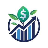 A dollar sign placed on a plant showing growth, symbolizing financial progress and investment, A simple, elegant design incorporating the initials of a skincare brand vector