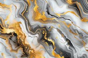 luxurious gold marble background, white and gold marble swirling patterns photo