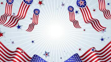 American flag background with stars and stripes video