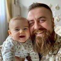 contento padre participación sonriente bebé adecuado para familia o paternidad temas foto