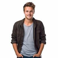 Portrait of a smiling young man suitable for fashion and lifestyle marketing photo