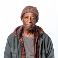 Portrait of an elderly African American man possibly for social themes or character studies photo