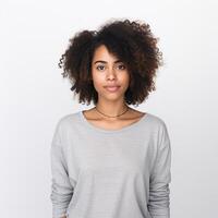 Portrait of a young African American woman for fashion and lifestyle industries photo