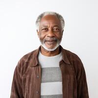 Portrait of a smiling senior African American man suitable for lifestyle or healthcare industry photo