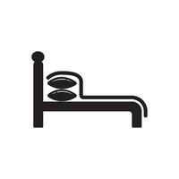 cama y almohada logo ilustración diseño vector